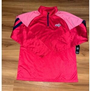 Mens‎ NWT NHL Washington Capitals Hockey Quarter Zip Shirt Pullover Jacket